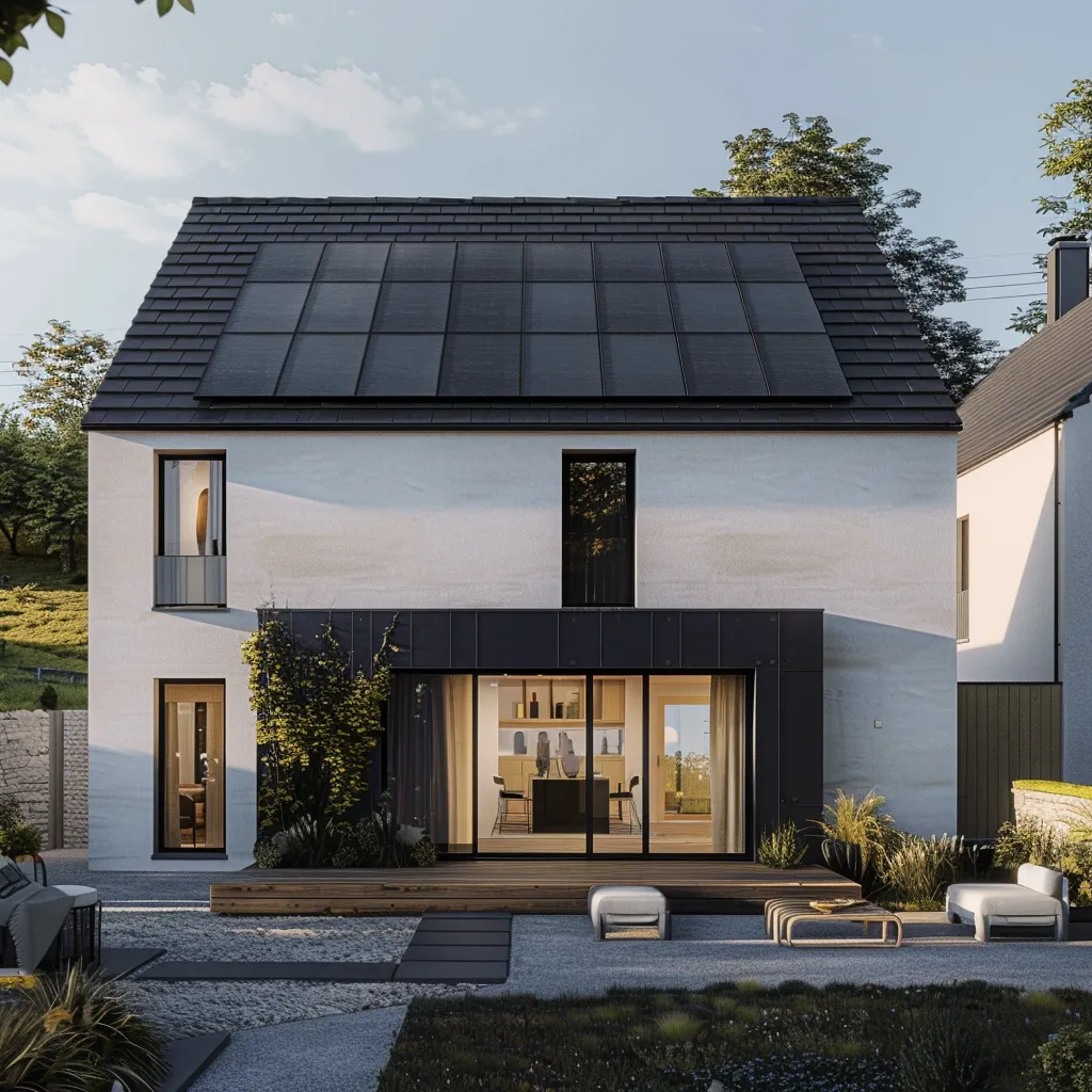 Panneaux solaires installés sur une maison